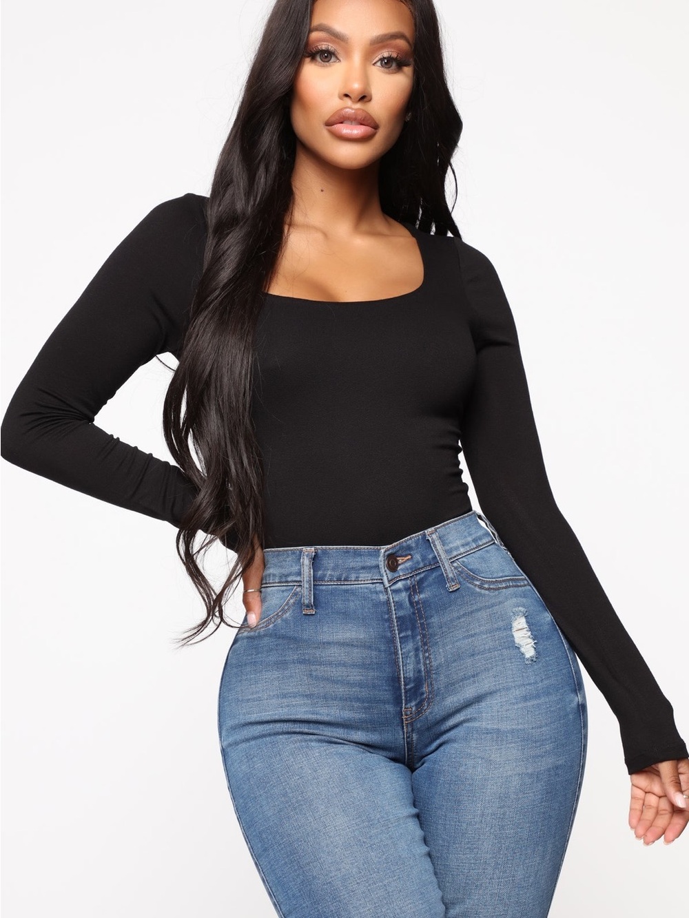 Fashion Nova Yasmeen Square Neck Top NWT large